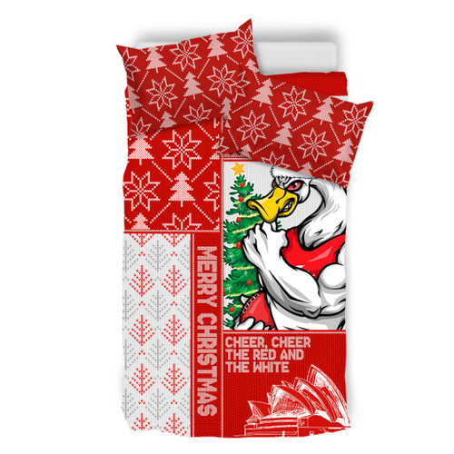 Sydney Swans Bedding Set Christmas Magic Knit Style Winter Glow Sydney Swans Bedding Set Christmas Magic Knit Style Winter Glow