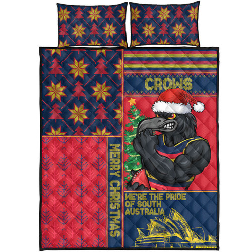 Adelaide Crows Quilt Bed Set Christmas Magic Knit Style Winter Glow Adelaide Crows Quilt Bed Set Christmas Magic Knit Style Winter Glow