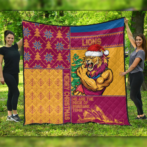 Brisbane Lions Quilt Christmas Magic Knit Style Winter Glow Brisbane Lions Quilt Christmas Magic Knit Style Winter Glow