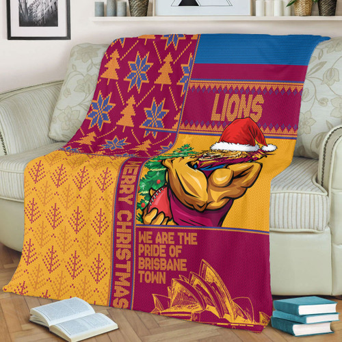 Brisbane Lions Blanket Christmas Magic Knit Style Winter Glow Brisbane Lions Blanket Christmas Magic Knit Style Winter Glow