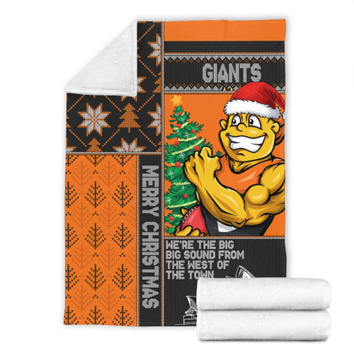 GWS GIANTS Blanket Christmas Magic Knit Style Winter Glow GWS GIANTS Blanket Christmas Magic Knit Style Winter Glow