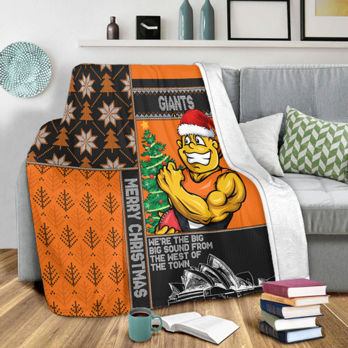 GWS GIANTS Blanket Christmas Magic Knit Style Winter Glow GWS GIANTS Blanket Christmas Magic Knit Style Winter Glow