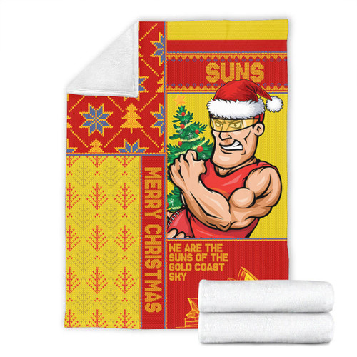 Gold Coast SUNS Blanket Christmas Magic Knit Style Winter Glow