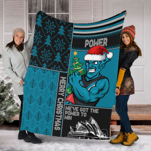 Port Adelaide Blanket Christmas Magic Knit Style Winter Glow