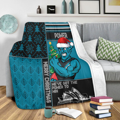 Port Adelaide Blanket Christmas Magic Knit Style Winter Glow