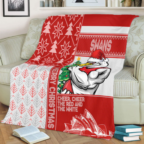 Sydney Swans Blanket Christmas Magic Knit Style Winter Glow Sydney Swans Blanket Christmas Magic Knit Style Winter Glow