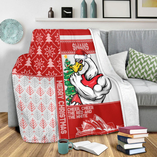 Sydney Swans Blanket Christmas Magic Knit Style Winter Glow Sydney Swans Blanket Christmas Magic Knit Style Winter Glow