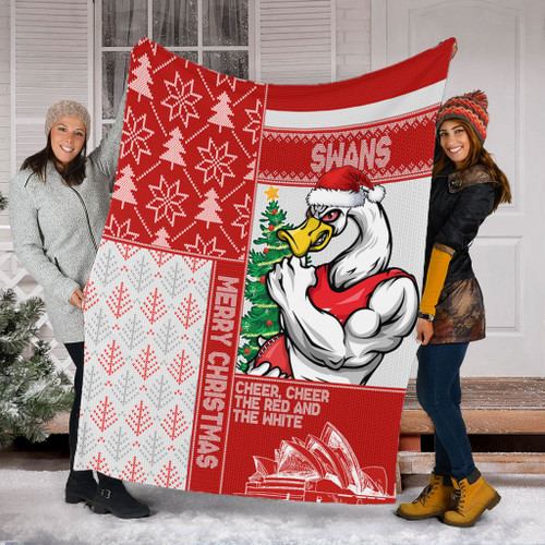 Sydney Swans Blanket Christmas Magic Knit Style Winter Glow Sydney Swans Blanket Christmas Magic Knit Style Winter Glow