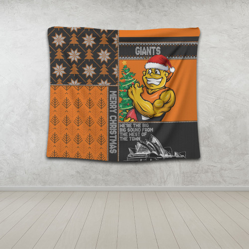 GWS GIANTS Tapestry Christmas Magic Knit Style Winter Glow GWS GIANTS Tapestry Christmas Magic Knit Style Winter Glow