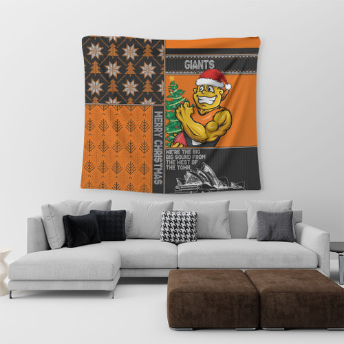GWS GIANTS Tapestry Christmas Magic Knit Style Winter Glow GWS GIANTS Tapestry Christmas Magic Knit Style Winter Glow