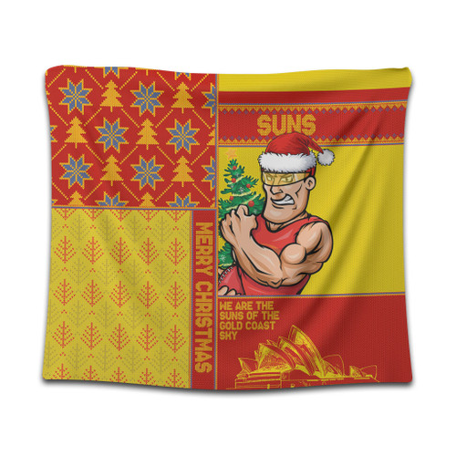 Gold Coast SUNS Tapestry Christmas Magic Knit Style Winter Glow
