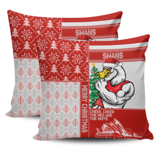 Sydney Swans Pillow Cases Christmas Magic Knit Style Winter Glow Sydney Swans Pillow Cases Christmas Magic Knit Style Winter Glow