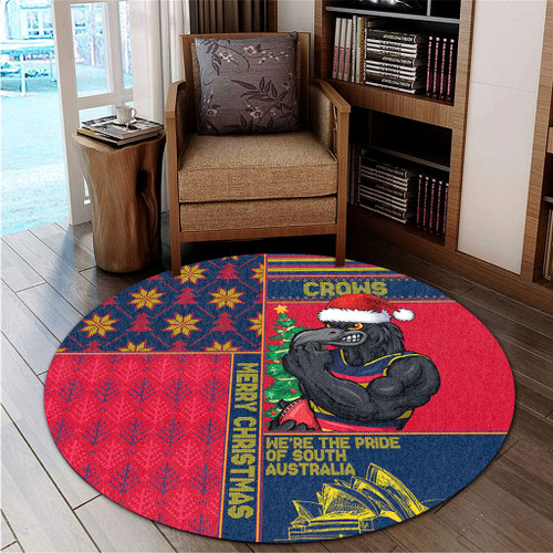 Adelaide Crows Round Rug Christmas Magic Knit Style Winter Glow