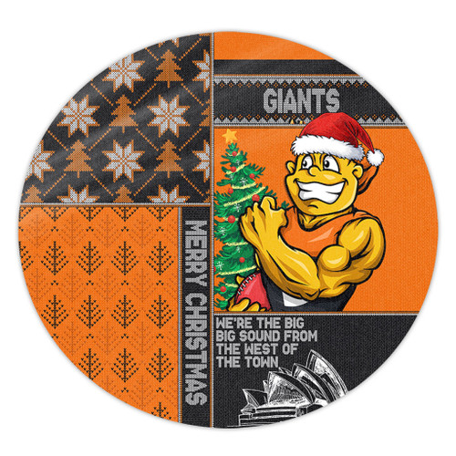 GWS GIANTS Round Rug Christmas Magic Knit Style Winter Glow
