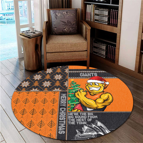 GWS GIANTS Round Rug Christmas Magic Knit Style Winter Glow