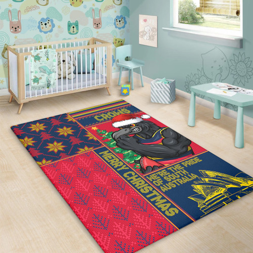 Adelaide Crows Area Rug Christmas Magic Knit Style Winter Glow