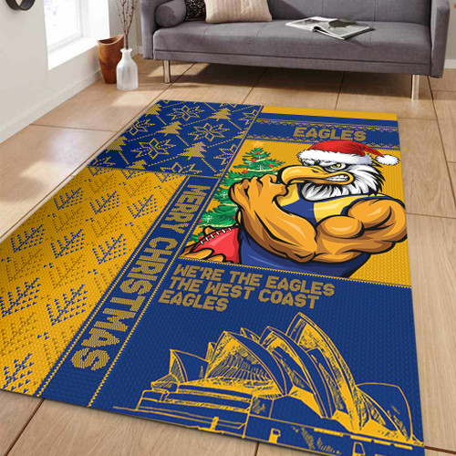 West Coast Eagles Area Rug Christmas Magic Knit Style Winter Glow West Coast Eagles Area Rug Christmas Magic Knit Style Winter Glow