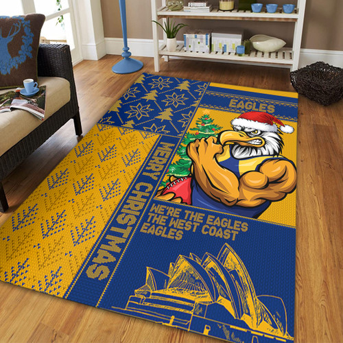 West Coast Eagles Area Rug Christmas Magic Knit Style Winter Glow West Coast Eagles Area Rug Christmas Magic Knit Style Winter Glow