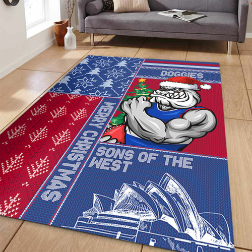 Western Bulldogs Area Rug Christmas Magic Knit Style Winter Glow