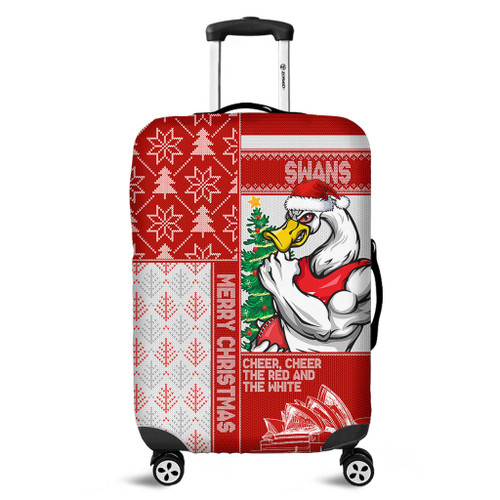 Sydney Swans Luggage Cover Christmas Magic Knit Style Winter Glow Sydney Swans Luggage Cover Christmas Magic Knit Style Winter Glow