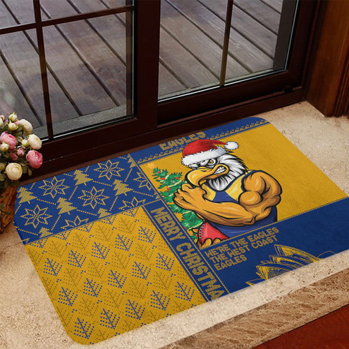 West Coast Eagles Doormat Christmas Magic Knit Style Winter Glow West Coast Eagles Doormat Christmas Magic Knit Style Winter Glow