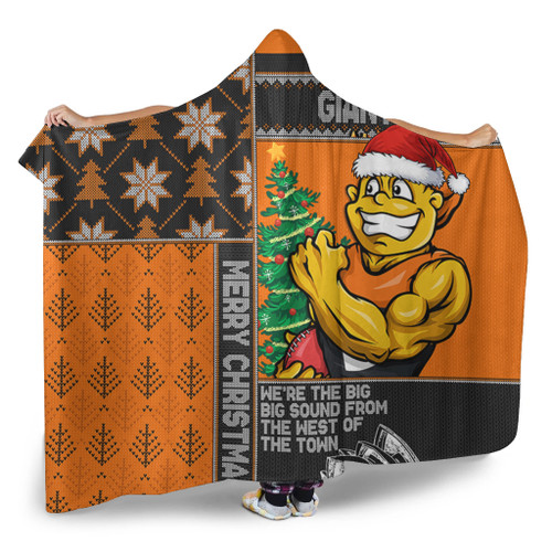 GWS GIANTS Hooded Blanket Christmas Magic Knit Style Winter Glow