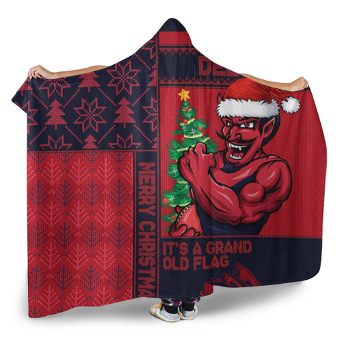 Melbourne Hooded Blanket Christmas Magic Knit Style Winter Glow Melbourne Hooded Blanket Christmas Magic Knit Style Winter Glow