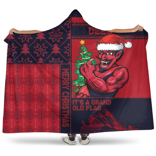 Melbourne Hooded Blanket Christmas Magic Knit Style Winter Glow Melbourne Hooded Blanket Christmas Magic Knit Style Winter Glow