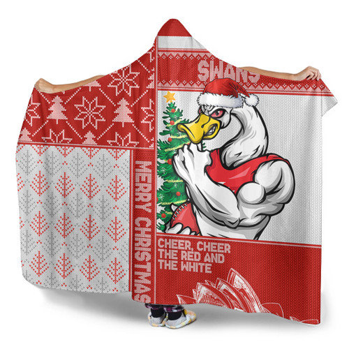 Sydney Swans Hooded Blanket Christmas Magic Knit Style Winter Glow