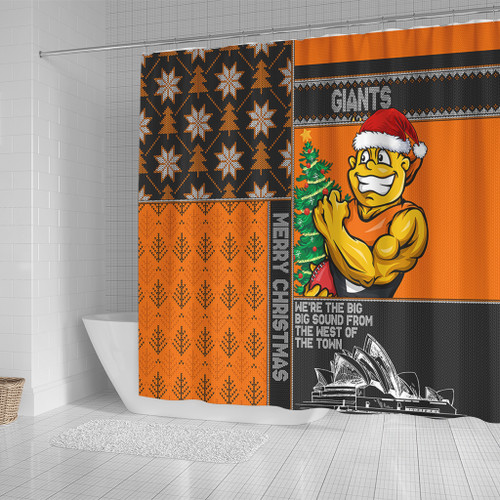GWS GIANTS Shower Curtain Christmas Magic Knit Style Winter Glow