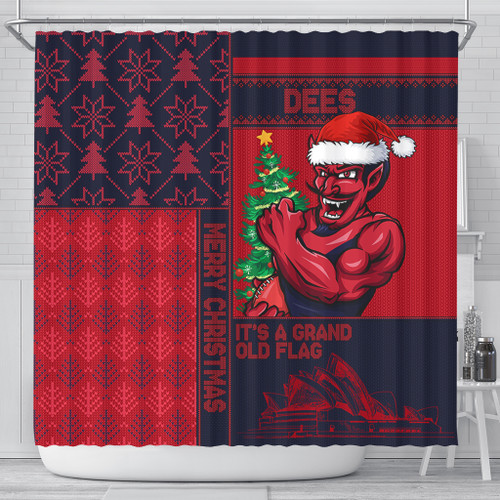 Melbourne Shower Curtain Christmas Magic Knit Style Winter Glow Melbourne Shower Curtain Christmas Magic Knit Style Winter Glow