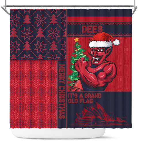 Melbourne Shower Curtain Christmas Magic Knit Style Winter Glow Melbourne Shower Curtain Christmas Magic Knit Style Winter Glow