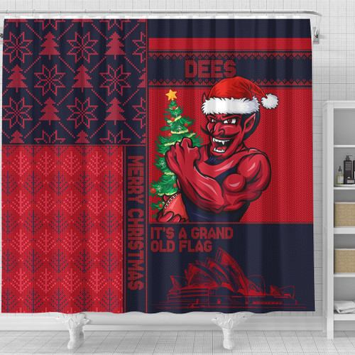 Melbourne Shower Curtain Christmas Magic Knit Style Winter Glow Melbourne Shower Curtain Christmas Magic Knit Style Winter Glow