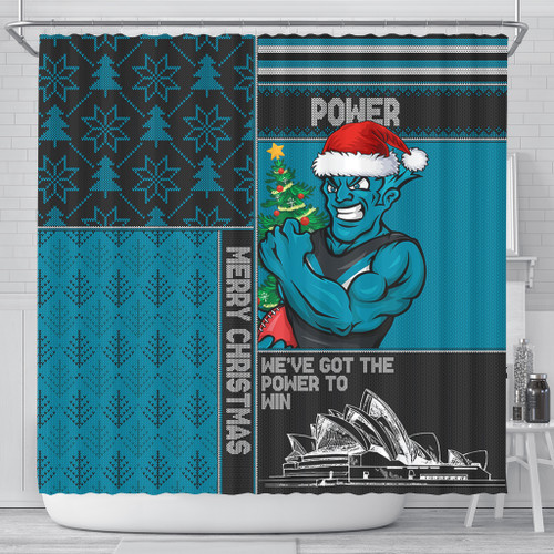 Port Adelaide Shower Curtain Christmas Magic Knit Style Winter Glow Port Adelaide Shower Curtain Christmas Magic Knit Style Winter Glow