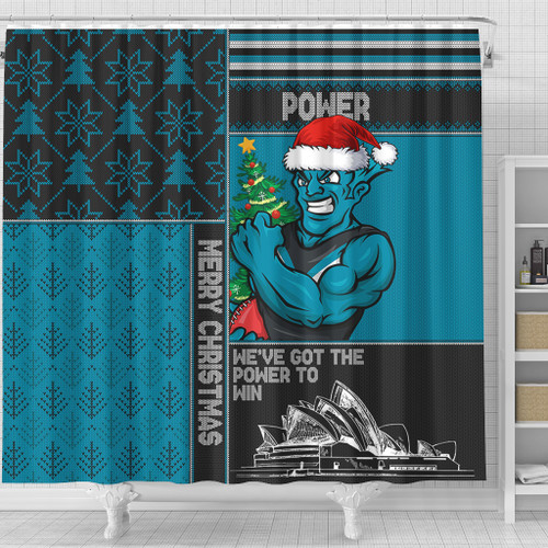 Port Adelaide Shower Curtain Christmas Magic Knit Style Winter Glow Port Adelaide Shower Curtain Christmas Magic Knit Style Winter Glow