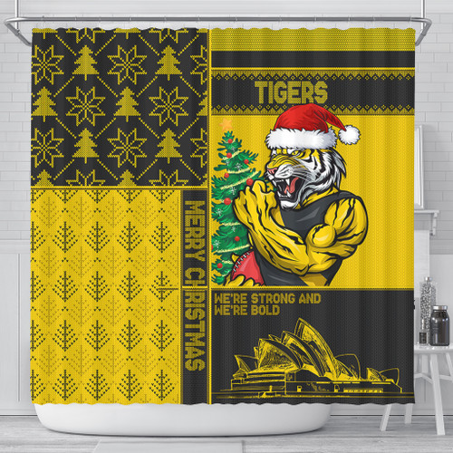 Richmond Shower Curtain Christmas Magic Knit Style Winter Glow Richmond Shower Curtain Christmas Magic Knit Style Winter Glow