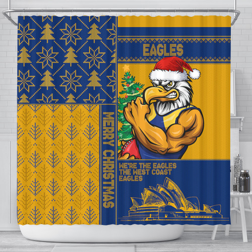West Coast Eagles Shower Curtain Christmas Magic Knit Style Winter Glow West Coast Eagles Shower Curtain Christmas Magic Knit Style Winter Glow