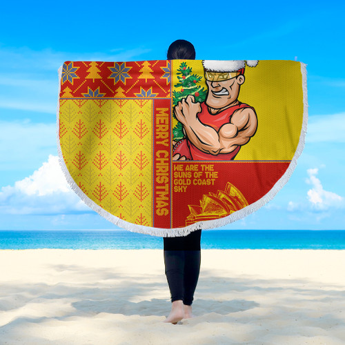 Gold Coast SUNS Beach Blanket Christmas Magic Knit Style Winter Glow Gold Coast SUNS Beach Blanket Christmas Magic Knit Style Winter Glow
