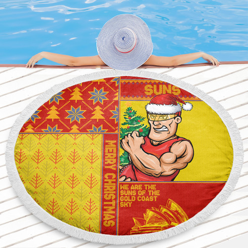 Gold Coast SUNS Beach Blanket Christmas Magic Knit Style Winter Glow Gold Coast SUNS Beach Blanket Christmas Magic Knit Style Winter Glow