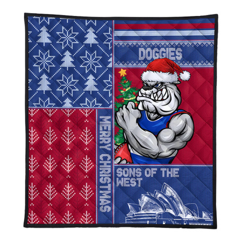 Western Bulldogs Quilt Christmas Magic Knit Style Winter Glow Western Bulldogs Quilt Christmas Magic Knit Style Winter Glow