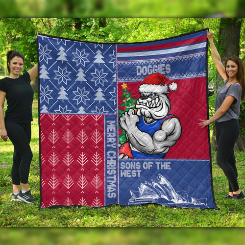 Western Bulldogs Quilt Christmas Magic Knit Style Winter Glow Western Bulldogs Quilt Christmas Magic Knit Style Winter Glow