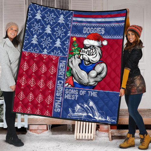 Western Bulldogs Quilt Christmas Magic Knit Style Winter Glow Western Bulldogs Quilt Christmas Magic Knit Style Winter Glow