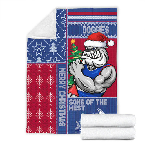 Western Bulldogs Blanket Christmas Magic Knit Style Winter Glow Western Bulldogs Blanket Christmas Magic Knit Style Winter Glow
