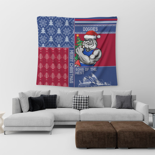 Western Bulldogs Tapestry Christmas Magic Knit Style Winter Glow Western Bulldogs Tapestry Christmas Magic Knit Style Winter Glow