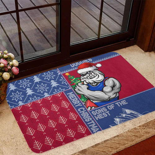 Western Bulldogs Doormat Christmas Magic Knit Style Winter Glow Western Bulldogs Doormat Christmas Magic Knit Style Winter Glow