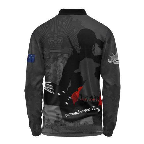 Australia Long Sleeve Polo Shirt Remembrance Day 11th November Tribute Edition
