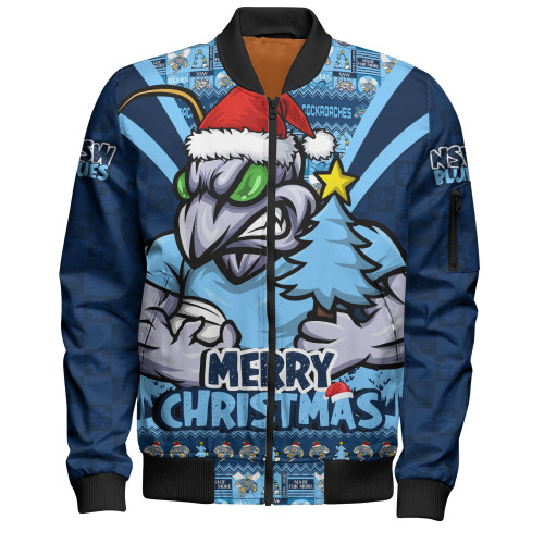 New South Wales Blues Bomber Jacket Merry Christmas Festive Spirit Edition