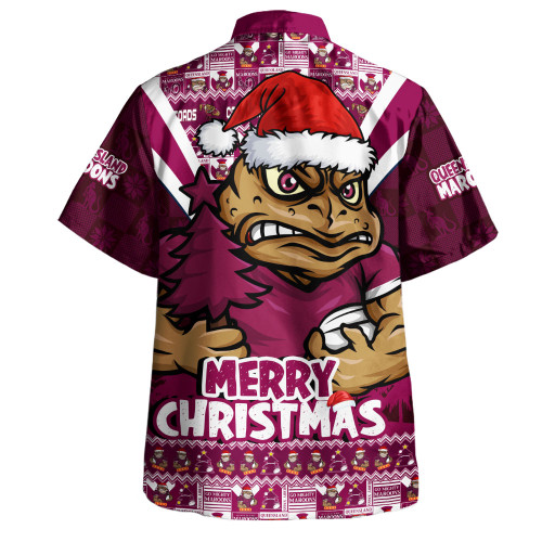 Queensland Maroons Hawaiian Shirt Merry Christmas Festive Spirit Edition