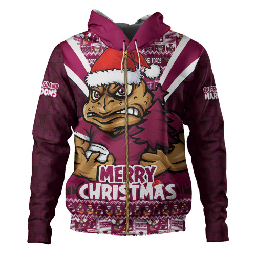 Queensland Maroons Hoodie Merry Christmas Festive Spirit Edition