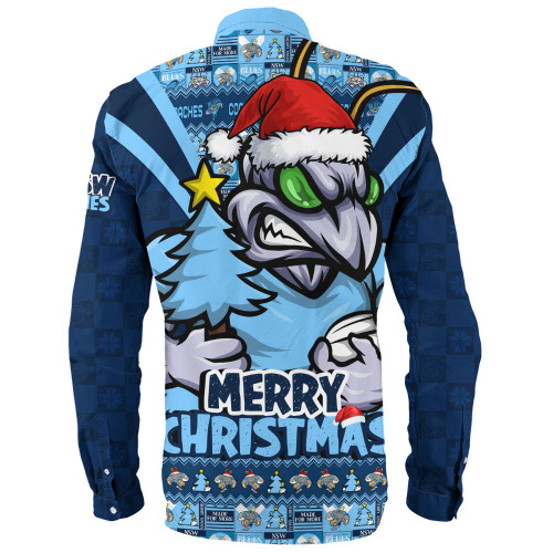 New South Wales Blues Long Sleeve Shirt Merry Christmas Festive Spirit Edition